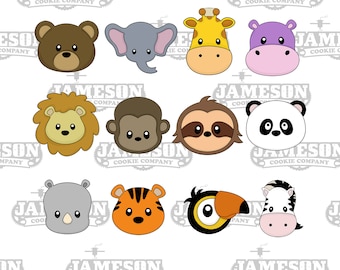 Animal Cookie Cutter Set - Animal Heads - Animal Faces