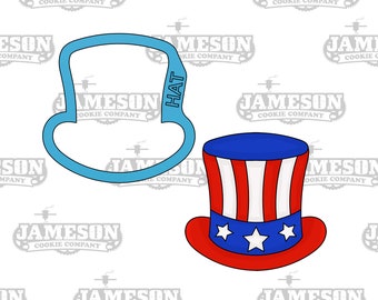Patriotic Top Hat Cookie Cutter - 4th of July - Summer Theme