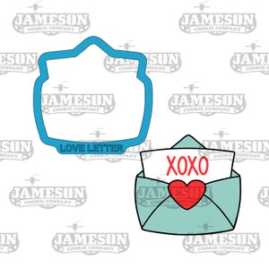 Cortador de galletas con forma de carta de amor: San Valentín, tema del amor