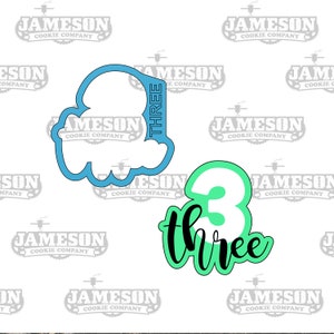 Number Three Cookie Cutter - Birthday Number - Plaque - Number 3 - Numbered