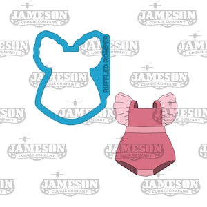 Baby Girl Ruffled Romper, Bodysuit Cookie Cutter - Baby Shower, Nursery Theme, Baby Clothes