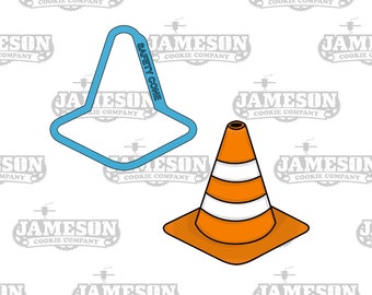 Safety Cone Cookie Cutter - Construction Theme Birthday Party - Orange Cone