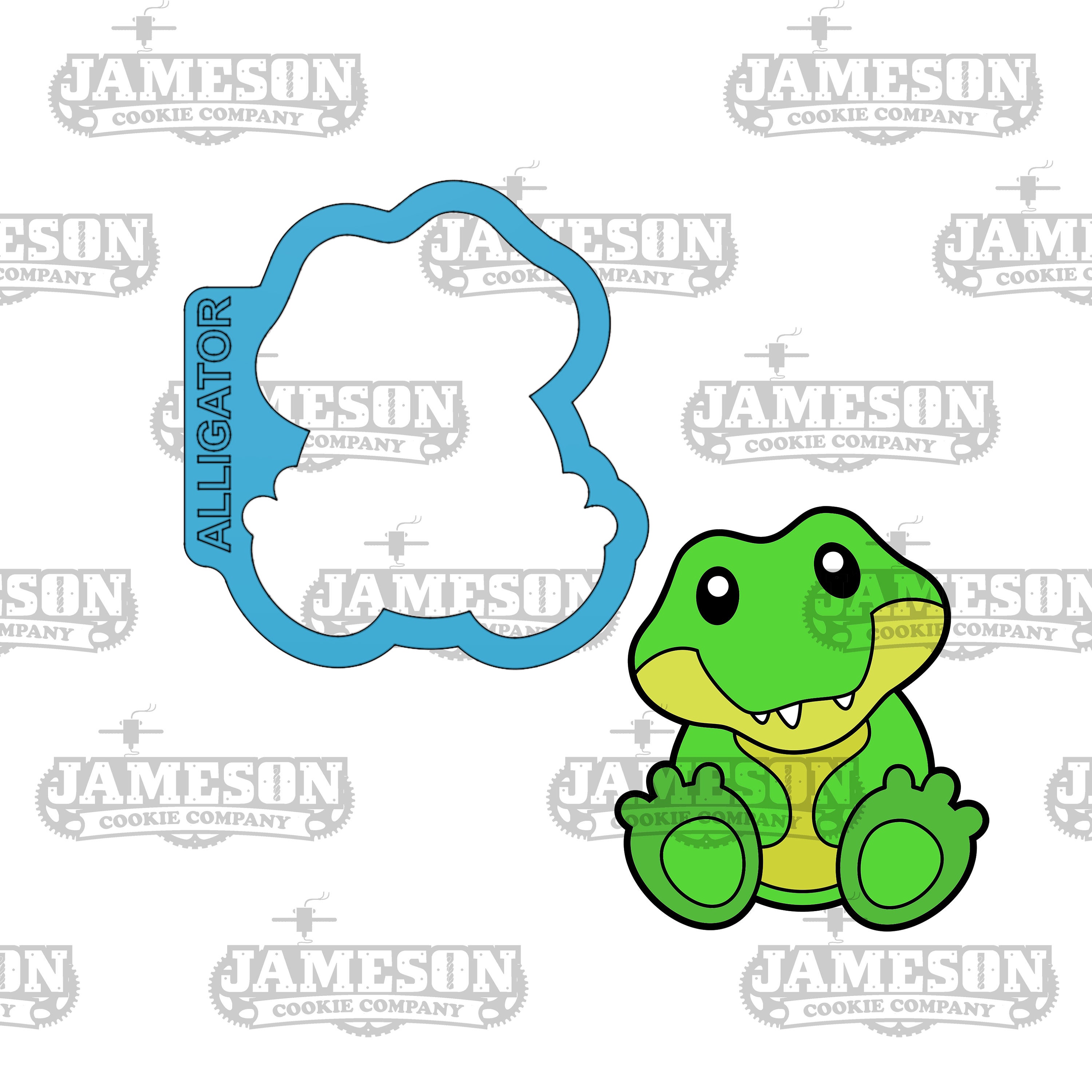 Sitting Alligator Cookie Cutter - Jungle Animal, Safari Zoo Animal, Baby Alligator Cookie Cutter