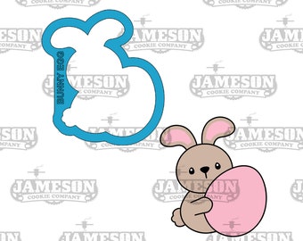 Easter Bunny Holding Egg Cookie Cutter - Easter, Spring Theme
