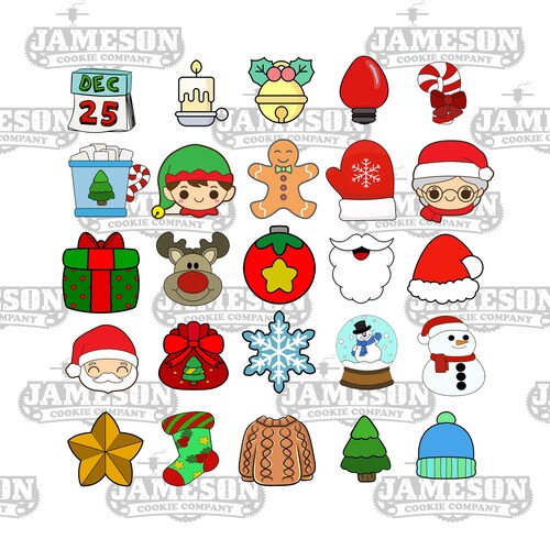 Christmas 12 piece Set Advent Calendar Cookie Cutters Etsy Christmas 12 piece Set Advent Calendar Cookie Cutters Etsy