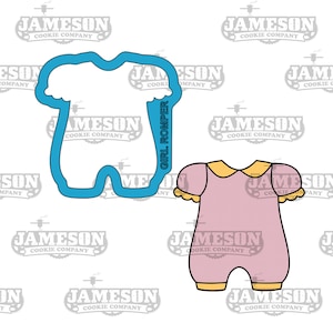 Baby Girl Romper Cookie Cutter - Boy Girl Pajama PJ Baby Shower Theme