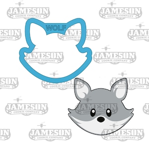 Cortador de galletas de lobo del bosque - Cara de animal - Cabeza de animal