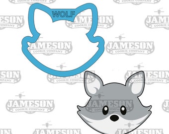 Woodland Wolf Cookie Cutter - Animal Face - Animal Head