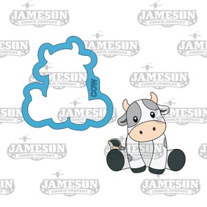 Sitting Cow Cookie Cutter - Farm Animal Baby Cookie Cutter