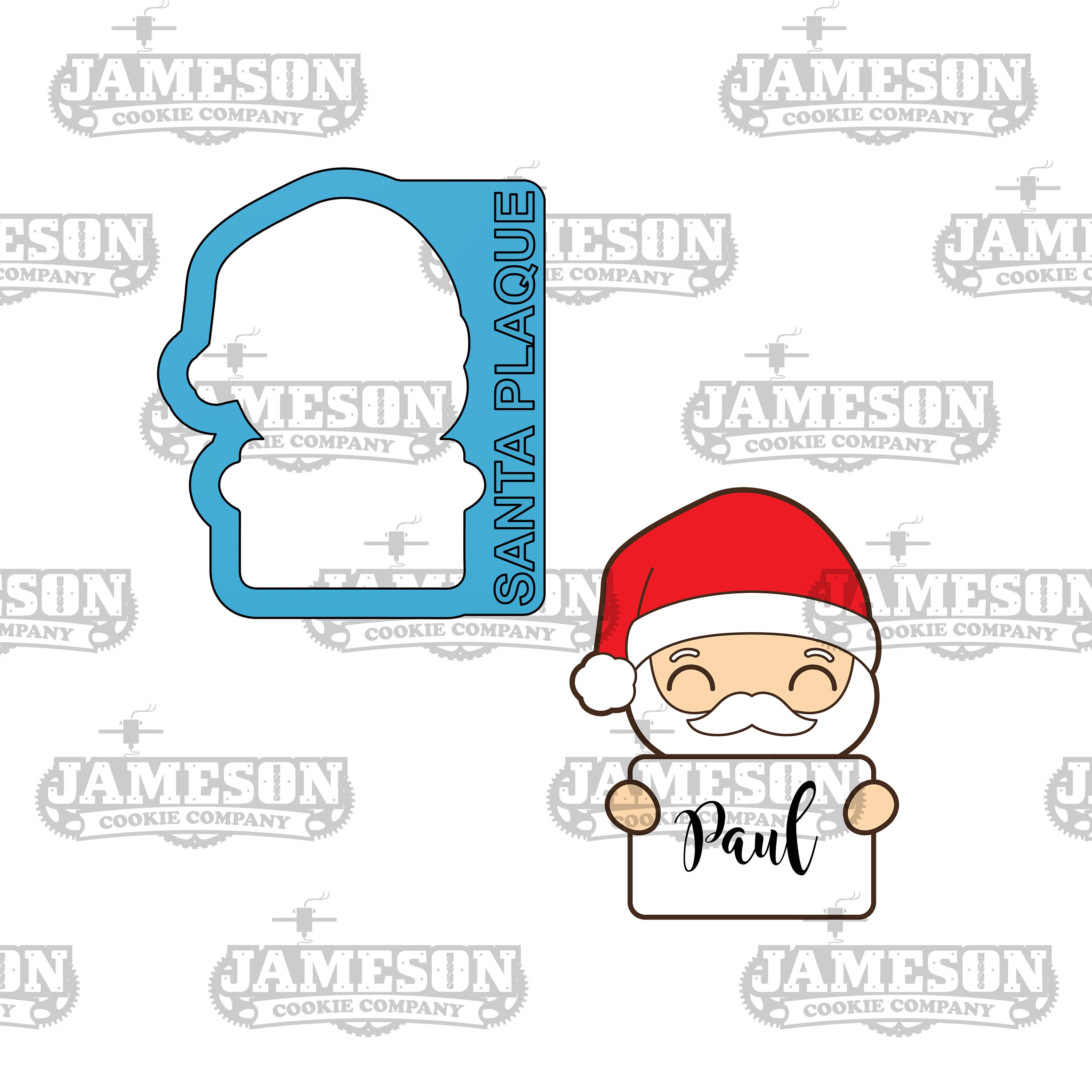 Santa Holding Big Plaque Cookie Cutter Santa Holding Big Plaque Cookie Cutter