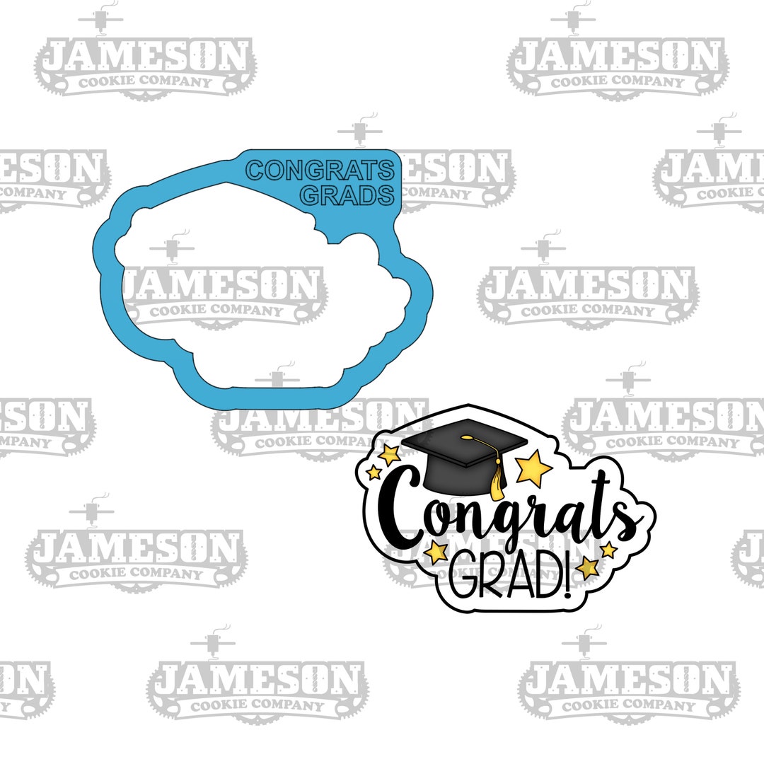 Congrats Grad Plaque Cookie Cutter - Graduation, Congratulations ...