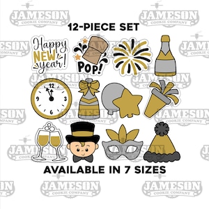 New Year's Eve Party Supplies - 48 Piece Set With Hats, Glasses & Noisemakers