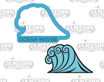 Ocean Waves Cookie Cutter - Summer, Surfing, Swimming Theme
