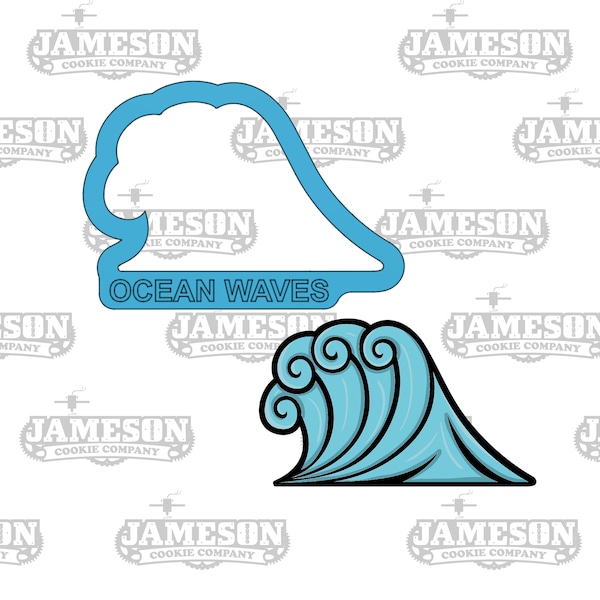Ocean Waves Cookie Cutter - Summer, Surfing, Swimming Theme