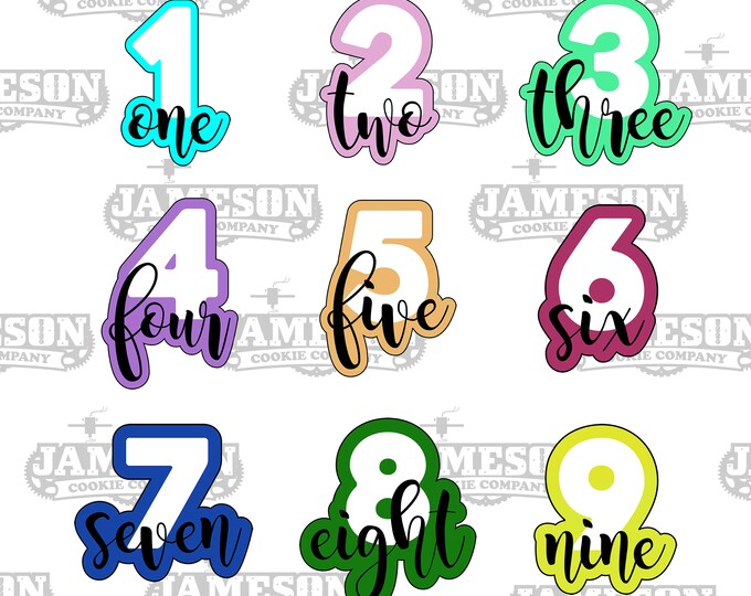 Number Cookie Cutter Set 1-9 - Birthday, Plaque, Script - Etsy