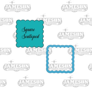 Square Scalloped Cookie Cutter - Fancy Ruffled Bubble Square Frame Cookie Cutter