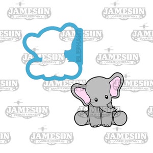 Sitting Elephant Cookie Cutter - Jungle Animal, Safari Zoo Animal, Baby Elephant Cookie Cutter