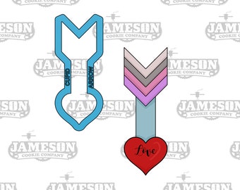 Cupid's Heart Arrow Cookie Cutter - Valentine's Day - Bow and Arrow - Love Arrow - Heart