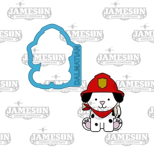 Dalmatian with Fire Fighter Hat Cookie Cutter - Fire Fighter Theme