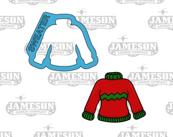 Christmas Ugly Sweater Cookie Cutter - Cardigan - Holiday Sweater