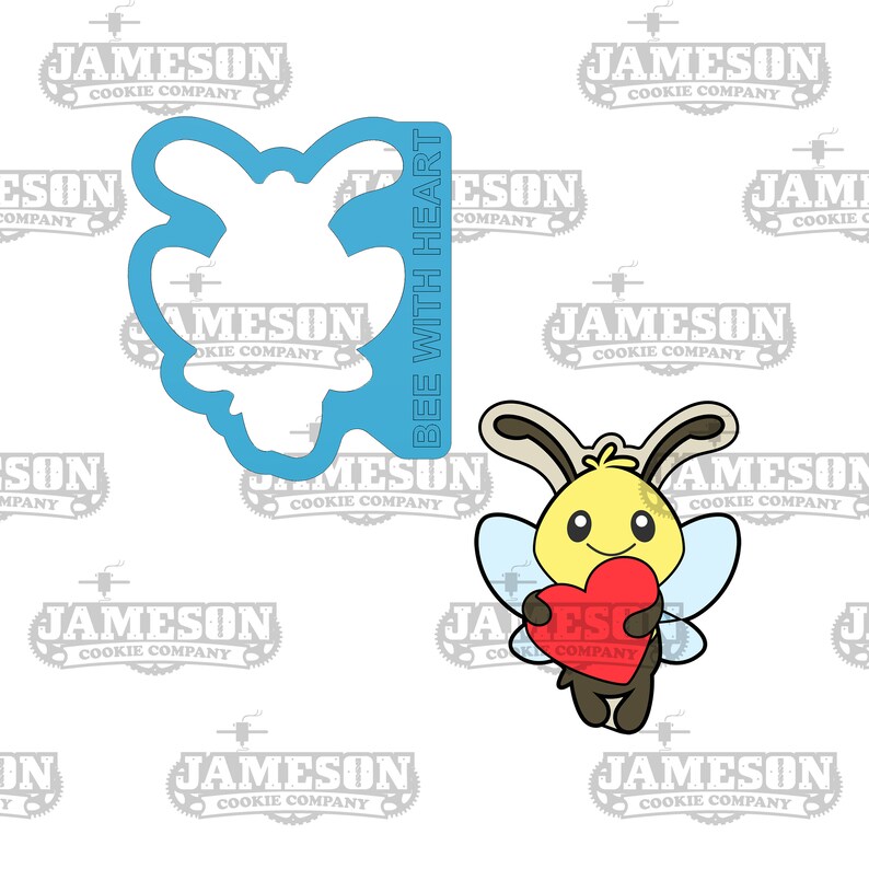 Bee Holding Heart Cookie Cutter - Valentine's Day Theme, Love - Etsy