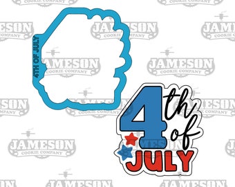 4th of July Plaque #2 Cookie Cutter - 4th of July,  America Theme