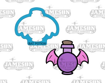 Emporte-pièce en forme de bouteille de potion en forme de chauve-souris - Joli thème effrayant d'Halloween