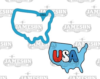 USA America Shape Cookie Cutter - 4th of July, Freedom Theme