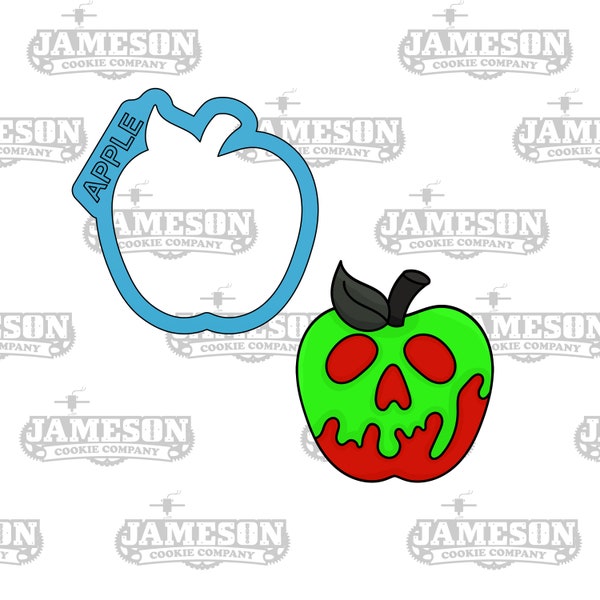 Poison Apple Cookie Cutter - Halloween Cookie Cutter