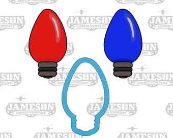 Christmas Light Bulb Cookie Cutter - XMAS - Christmas Cookie Cutter