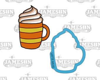 Fall Latte Cookie Cutter - Pumpkin Spice - Latte Mug - Coffee Cup