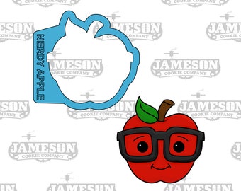 Nerdy Apple Cookie Cutter - Teacher Appreciation - Back To School