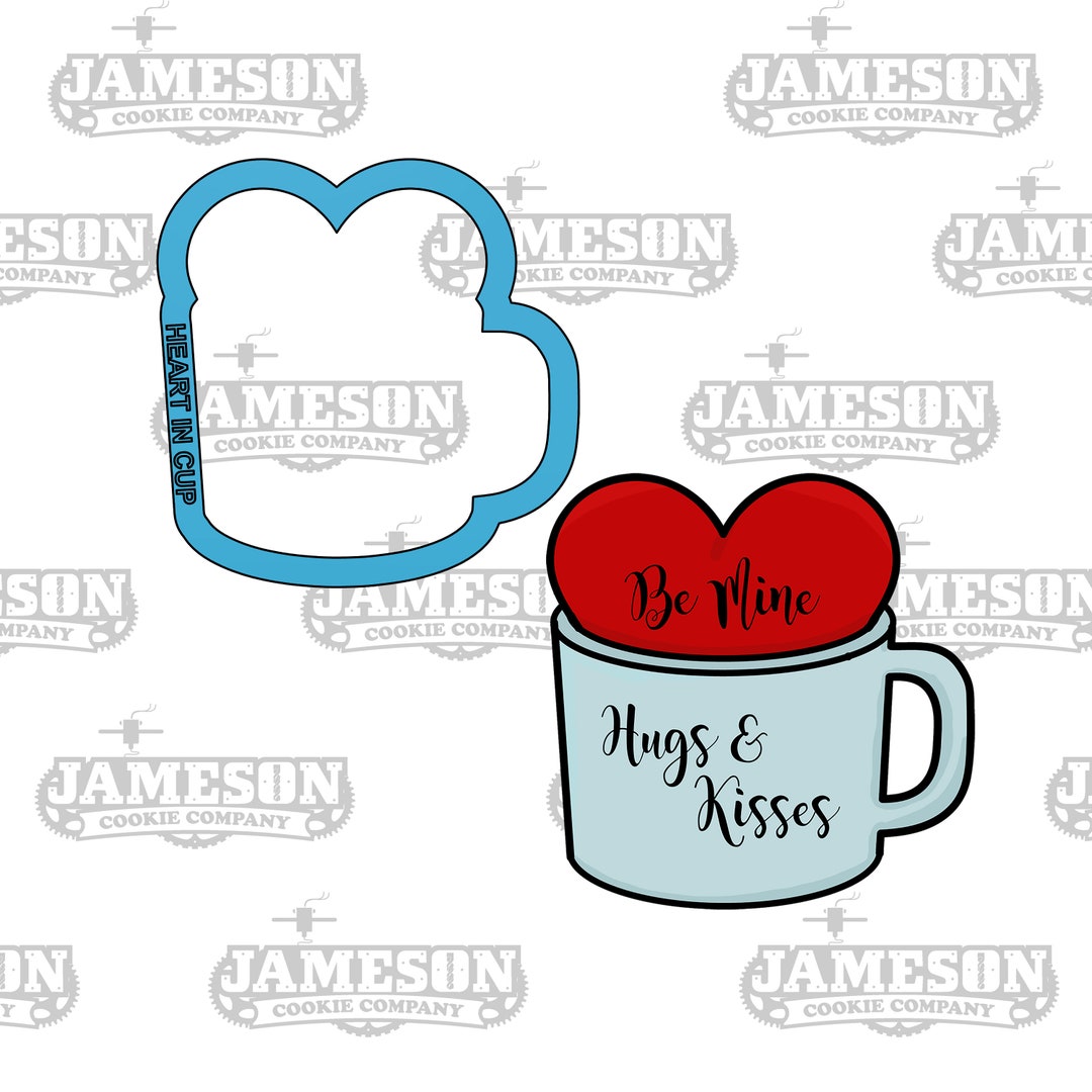 Valentine's Day Heart in Mug Cookie Cutter Coffee Cup - Etsy