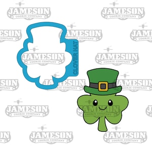 Shamrock With Leprechaun Hat Cookie Cutter - Clover, St. Patrick&#39;s Day Theme