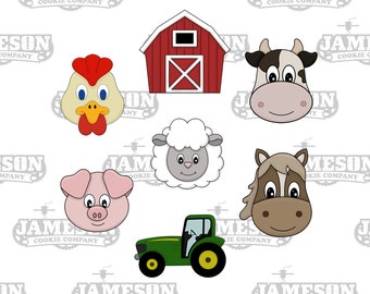 Farm Barnyard Cookie Cutter Set - Birthday Theme - Animals