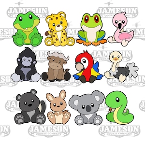 Jungle Sitting Animal Cookie Cutter Set - 12 Cutter Set