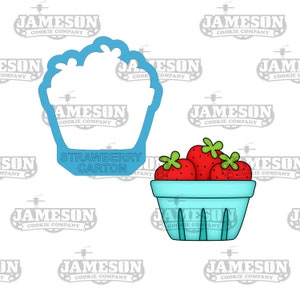 Strawberry Carton Cookie Cutter - Strawberry Basket Container