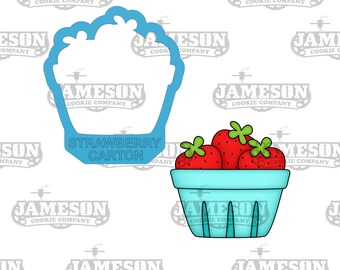 Strawberry Carton Cookie Cutter - Strawberry Basket Container