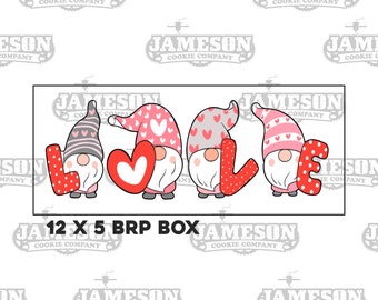Valentine Love Gnomes - 4 Piece Cookie Cutter Set for 12x5 BRP Box