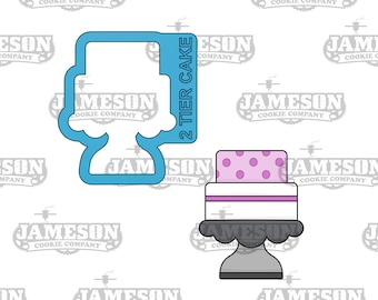 2 Tier Cake on Stand Cookie Cutter - Wedding or Birthday Theme