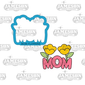 Cortador de galletas con forma de placa con flores para el Día de la Madre - Tema del Día de la Madre