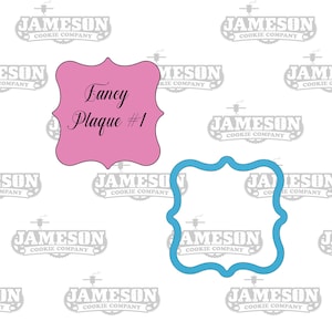 Fancy Square Plaque #1 Cookie Cutter - Framed Shape Cookie Cutter