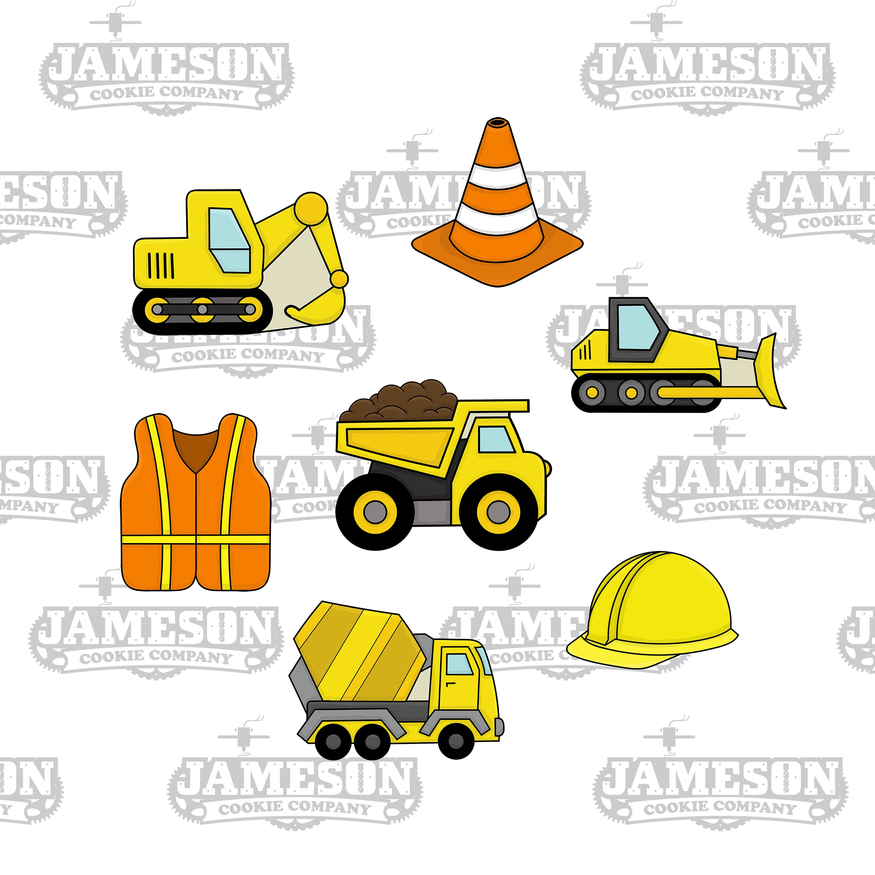 Construction Cookie Cutter Set Dump Truck Bulldozer Safety Etsy Australia