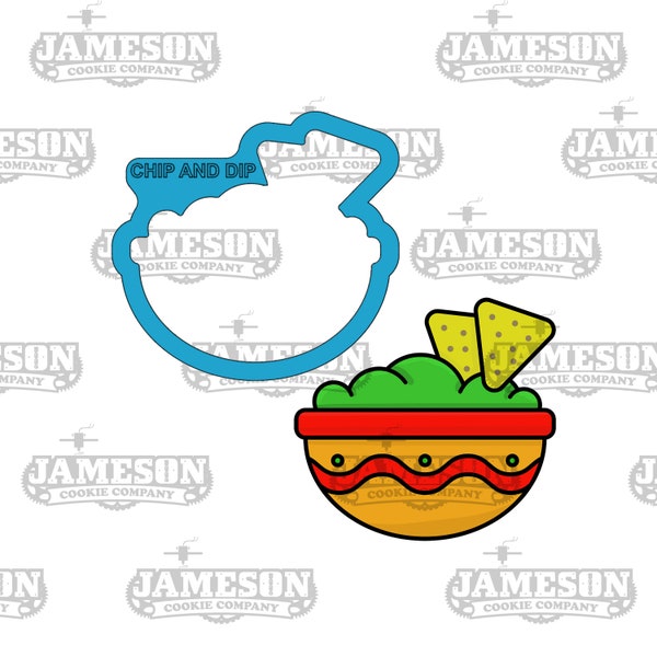 Chip and Dip Cookie Cutter - Salsa, Guacamole, Cinco De Mayo Theme