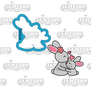Love Bunnies Cookie Cutter - Mother&#39;s Day Theme