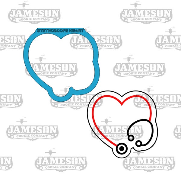 Stethoscope Heart Plaque Cookie Cutter - #Nurse Life, Medical, Stethoscope, Doctor Theme