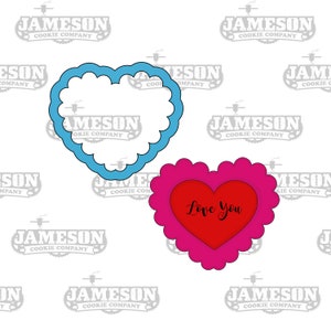 Scalloped Heart Plaque Cookie Cutter - Love Heart - Valentine&#39;s Day