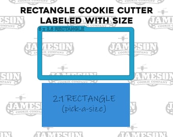 2 to 1 Ratio - Rectangle Shaped Cookie Cutter