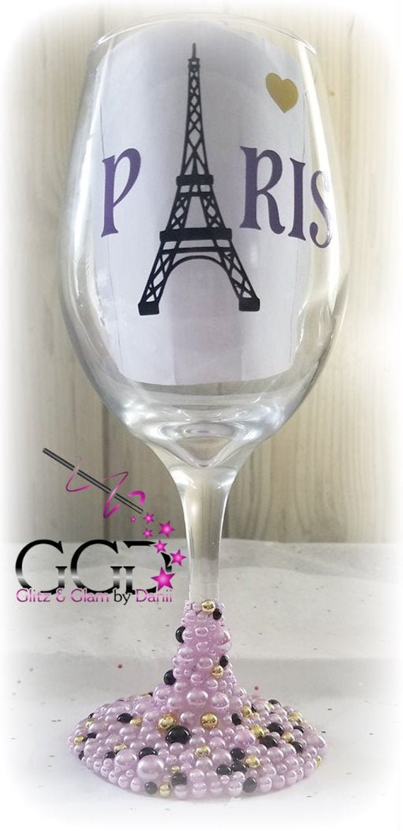 Eiffel Tower Wine Glass Paris Wine Glass Gift for Paris Fan Etsy