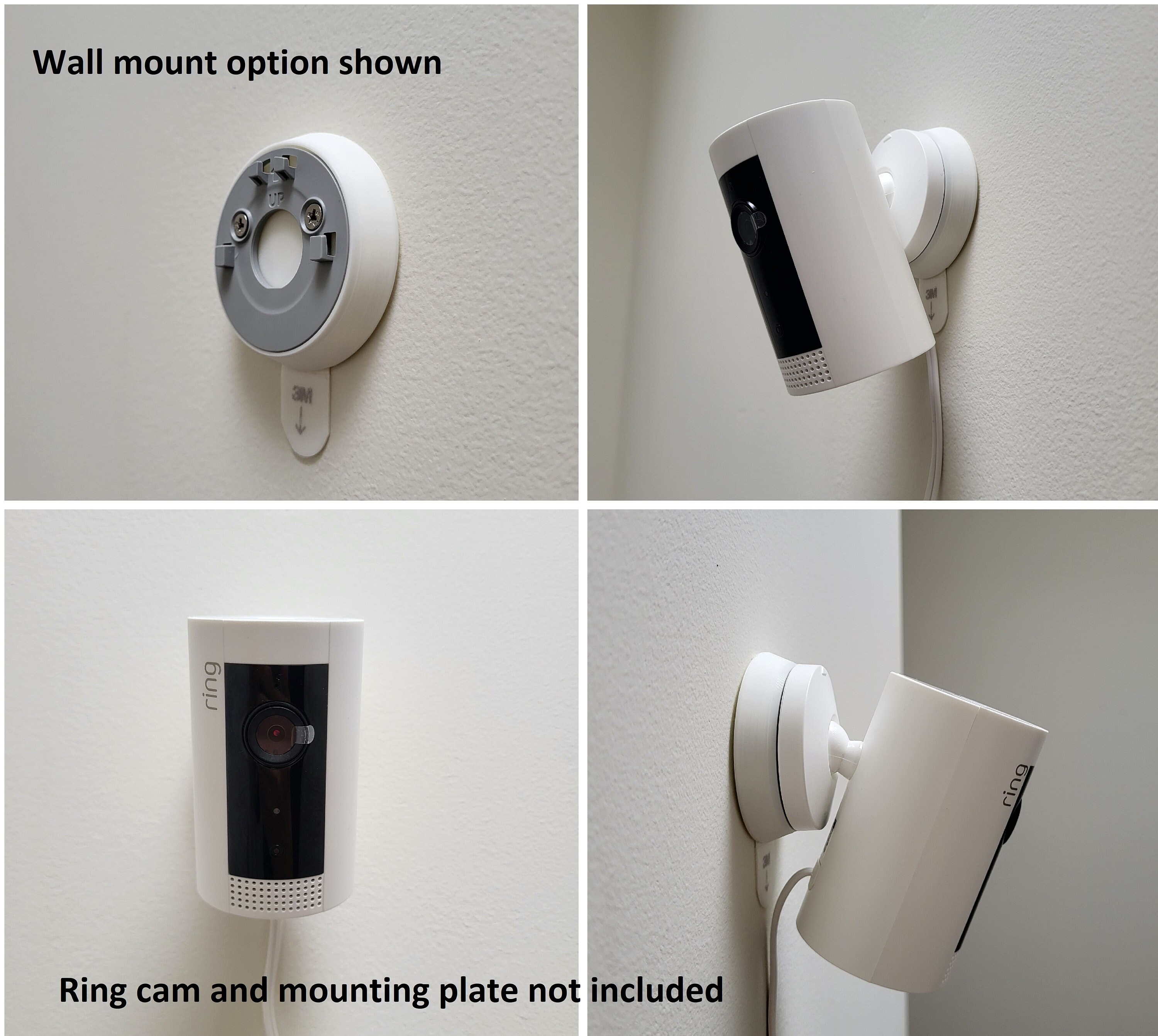 Wall Mount for Ring Indoor Compact Plug-in Cam (no Drill, No Damage to ...